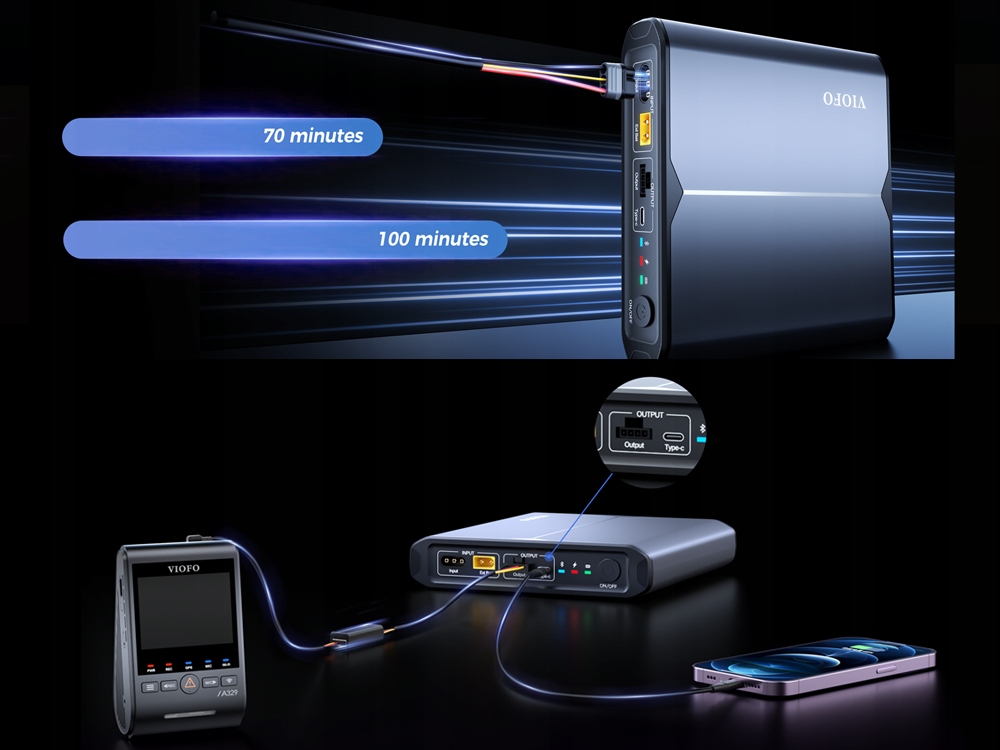 Powerbank-Akumulator-Bateria-do-KAMER-SAMOCHODOWYCH-VIOFO-BP100-98Wh-Pojemnosc-akumulatora-7650-mAh