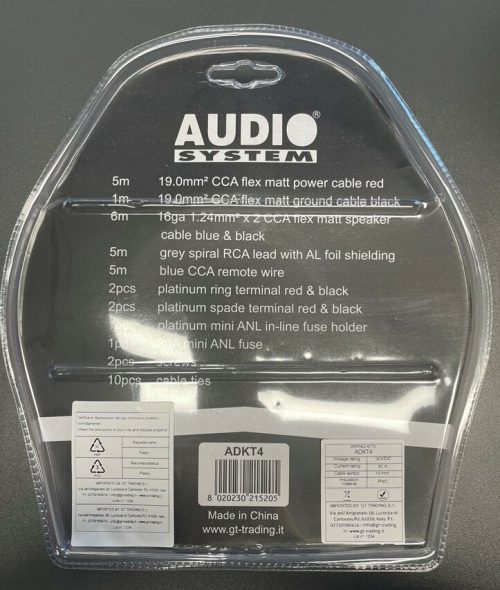 Zestaw kabli do&nbsp;podłączenia wzmacniaczy.