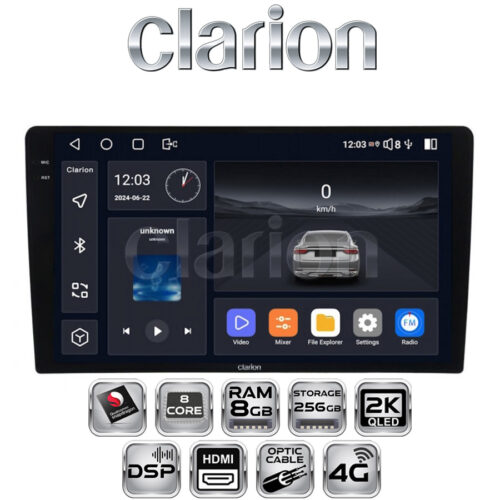 STACJA MULTIMEDIALNA .CLARION GL700(XD6125-8256-9) 9 8243; 8+256GB (ANDROID+DSP+WI-FI)