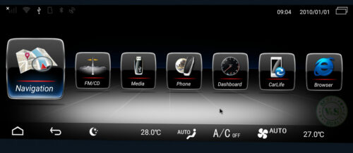 Stacja Multimedialna Android Nawigacja Mercedes A&nbsp;W176 (2011 – 2018) B&nbsp;W246 Business Line + PRO Bezprzewodowy Apple CarPlay oraz&nbsp;Android Auto oraz&nbsp;obsługa Fabrycznego Menu
