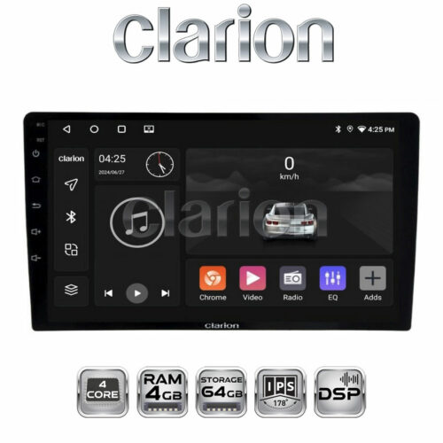 STACJA MULTIMEDIALNA ANDROID CLARION GL-300 (RM3326-4645-10) 4+64 GB, 10,1 cala Bezprzewodowy ANDROID AUTO oraz APPLE CarPlay