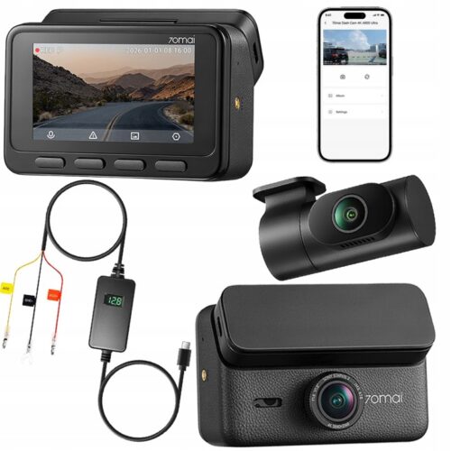 70mai Kamera samochodowa 4K SET A900 Ultra Dash Cam + tylna RC43S + UP06