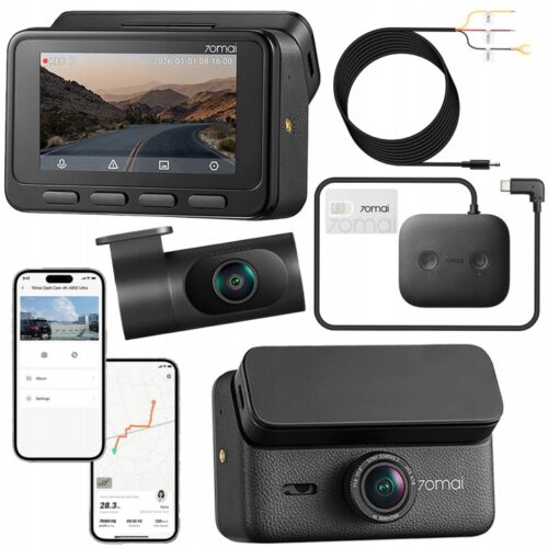 70mai Kamera samochodowa 4K SET A900 Ultra Dash Cam + tylna RC43S + UP11 4G